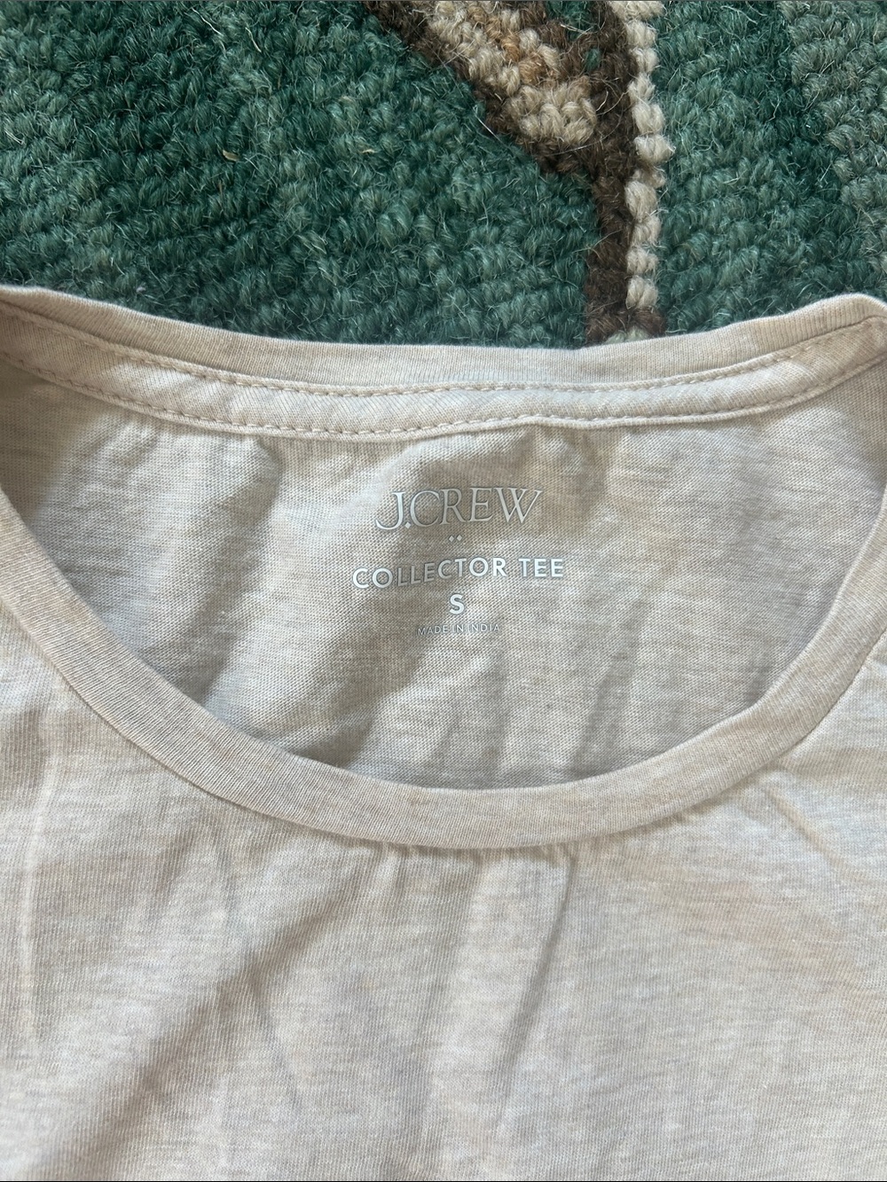 J. Crew Cream Short Sleeve Tee with Orange Pumpkin Graphic - Picture 2 of 3